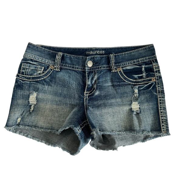 Maurices Blue Jean Cut-Off Shorts Size 9/10‎ - Picture 1 of 5